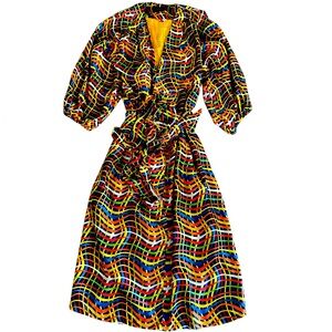 Giovanna Signature Multicolor geometric print dress